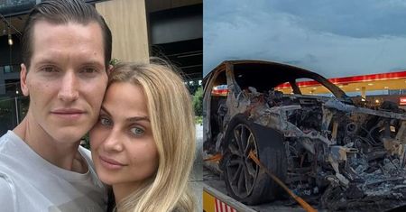 Hanna Żudziewicz i Jacek Jeschke mieli WYPADEK. Ich samochód SPŁONĄŁ! (FOTO)