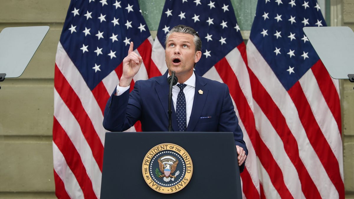 ARLINGTON, VIRGINIA - SEPTEMBER 11: U.S. Secretary of War Pete Hegseth speaks during a ceremony commemorating the 25th anniversary of the September 11th terrorist attacks in the courtyard of the Pentagon on September 11, 2026 in Arlington, Virginia. The United States is marking the 25th anniversary of the terrorist attacks of September 11, 2001, when a group of al-Qaeda hijackers flew airplanes into the World Trade Center, Shanksville, Pennsylvania, and the Pentagon, killing nearly 3,000 people. (Photo by Finn Gomez/Getty Images)