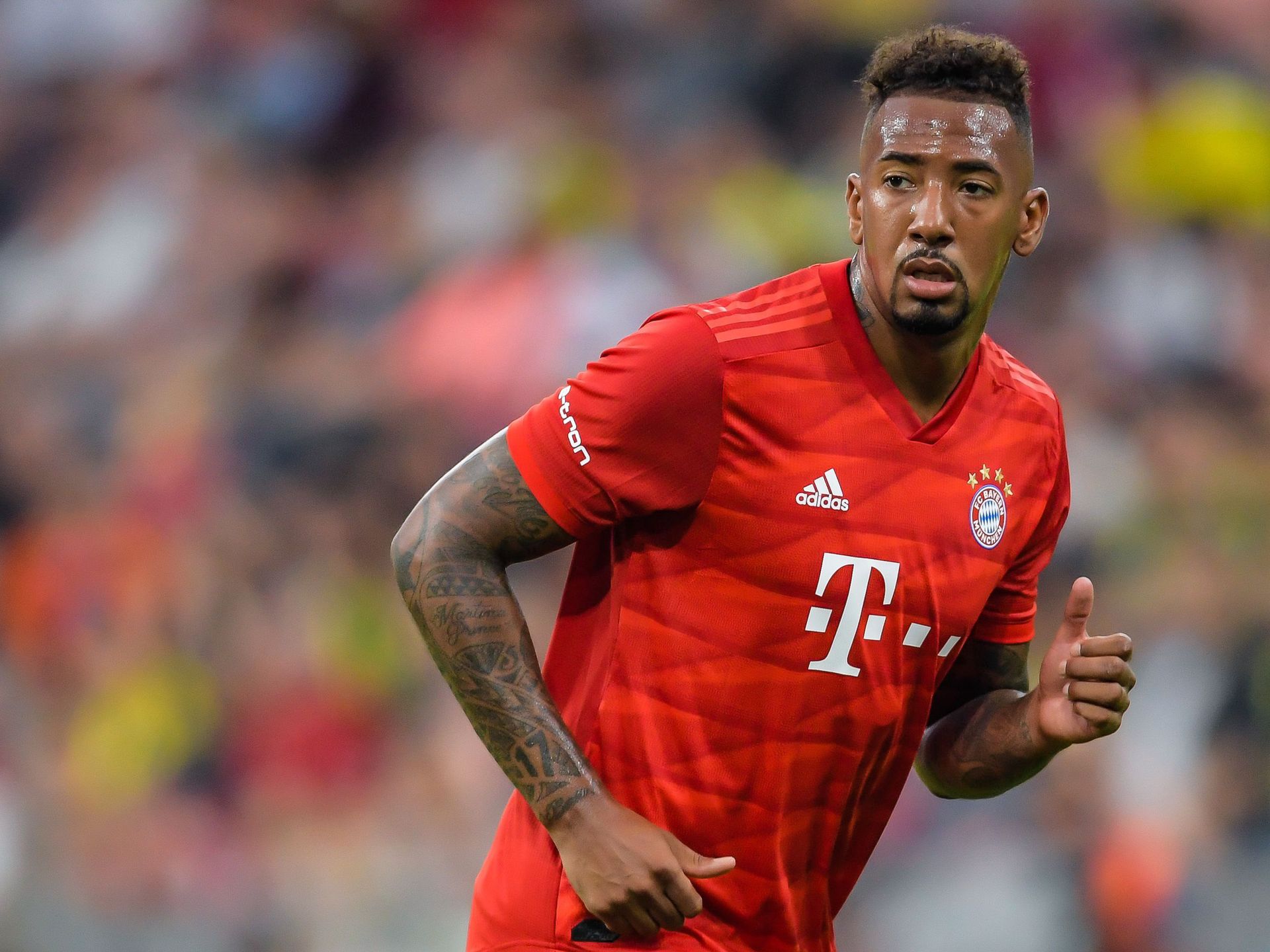 Jerome Boateng of FC Bayern Munich during the Pre-season Friendly match between Bayern Munich and Fenerbahce SK at Allianz Arena on July 30, 2019 in Munich, Germany(Photo by VI Images via Getty Images)