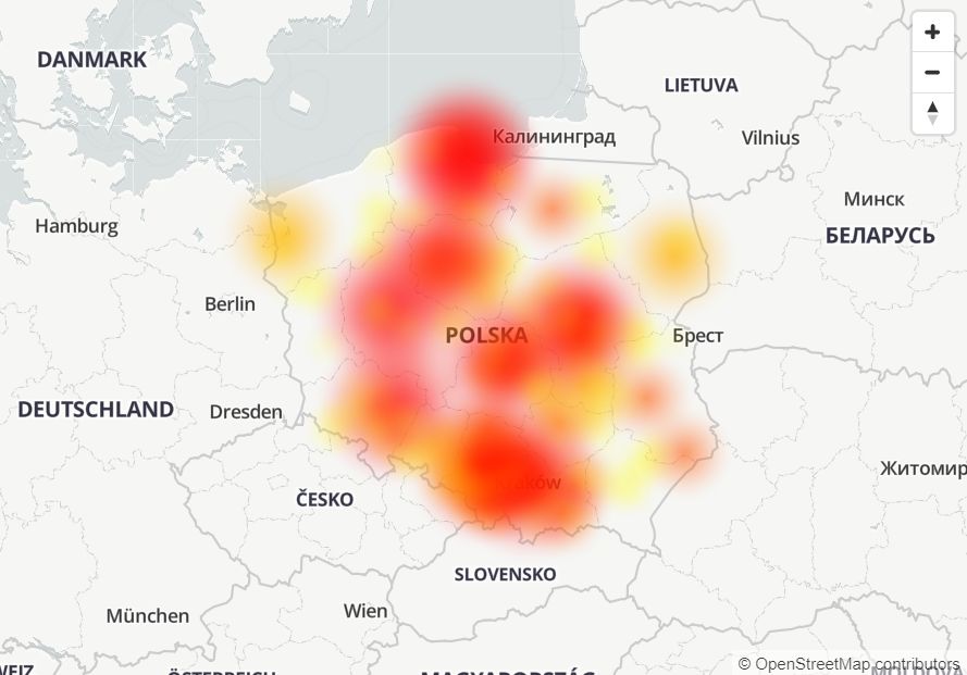 mBank walczy z awarią, źródło: DownDetector.