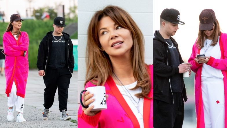 Edyta Górniak i Allan Krupa na wiosennym spacerze