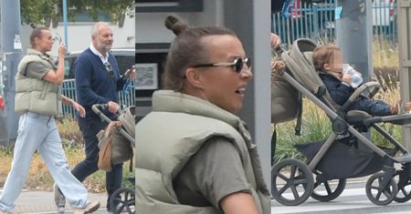 Katarzyna Sokołowska podróżuje po warszawskich chodnikach z ukochanym i rocznym synkiem w spacerówce (ZDJĘCIA)