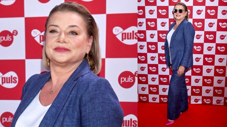 Celebryci pozują na konferencji TV Puls