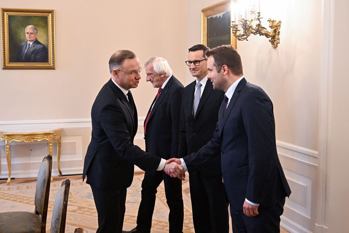 Andrzej Duda, Ryszard Terlecki, Mateusz Morawiecki i Rafał Bochenek