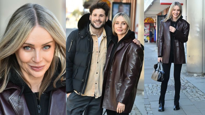 Agnieszka Woźniak-Starak i Jan Pirowski przed studiem "Dzień Dobry TVN"