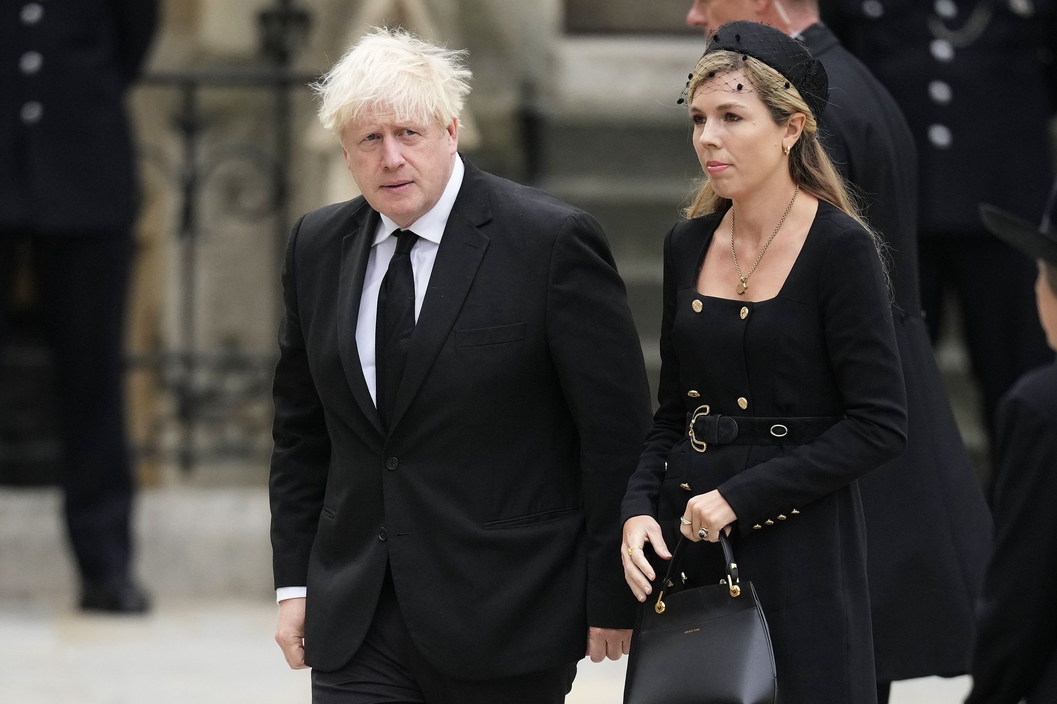 Boris i Carrie Johnsonowie na pogrzebie królowej Elżbiety II