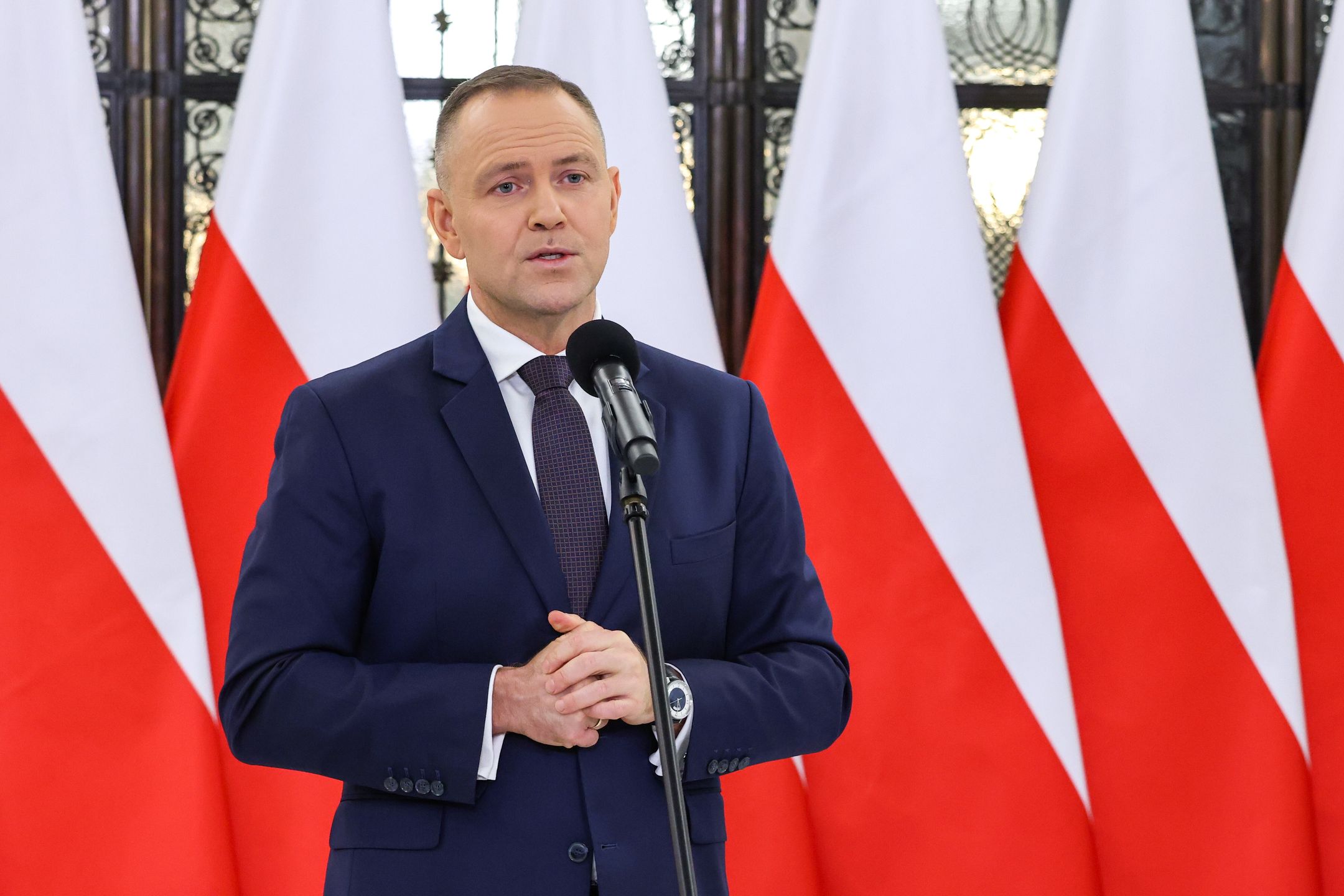 Karol NawrockiWarszawa, 26.02.2026. Prezydent RP Karol Nawrocki podczas konferencji prasowej w Sejmie, 26 bm. Prezydent Karol Nawrocki wysłuchał expose wicepremiera, ministra spraw zagranicznych Radosława Sikorskiego ws. priorytetów polskiej polityki zagranicznej. (sko) PAP/Albert ZawadaAlbert Zawada10 10. X kadencja kadencji, obrady, obrady Sejmu, polityk, polityka, posiedzenie, sala obrad, sala plenarna, sala posiedzeń, sejm, sejmu