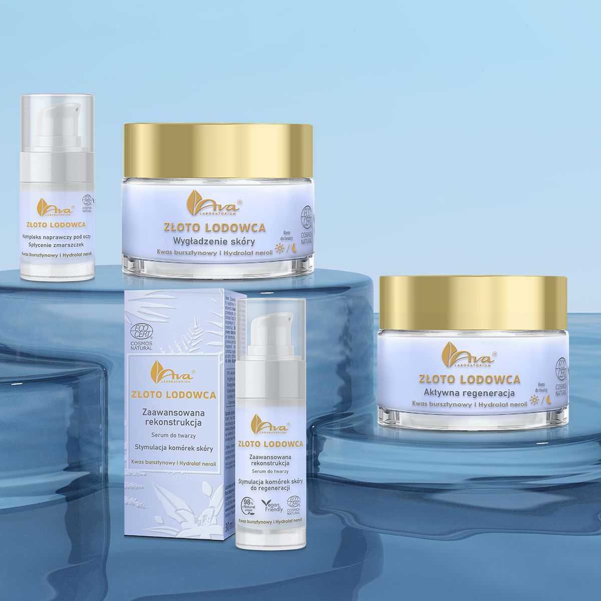 Przełam lody - ZŁOTO LODOWCA.  Wyznacz nowe standardy. Skuteczna pielęgnacja.  Pro eko. Pro przyszłość.