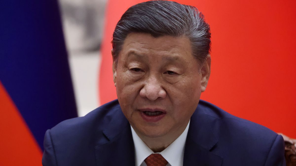 BEIJING, CHINA - MAY 16: (RUSSIA OUT) Chinese President Xi Jinping speaks during Russian-Chinese talks May 16, 2024 in Beijing, China. Russian President Vladimir Putin is in China for a two-day state visit. (Photo by Contributor/Getty Images)