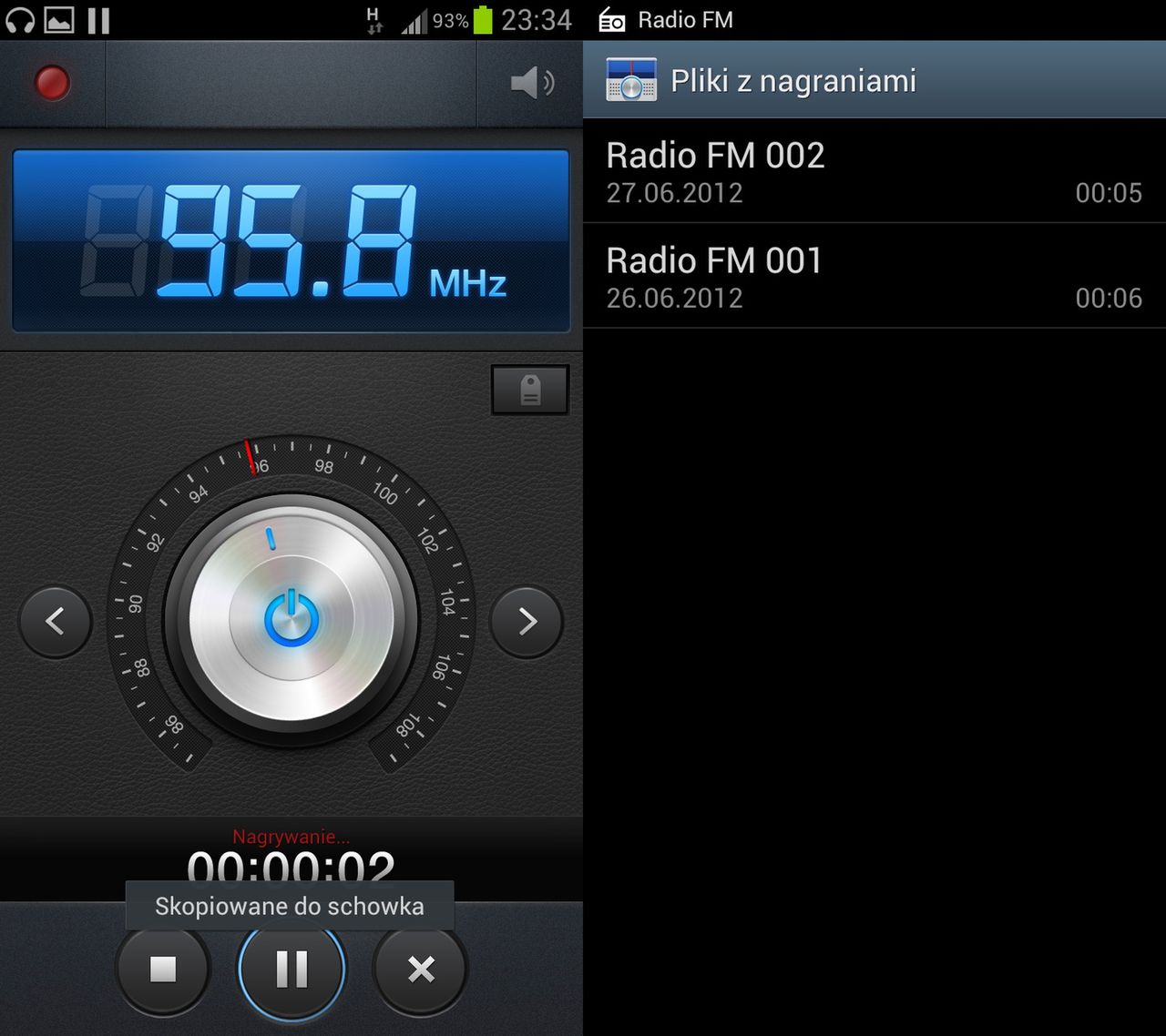 Galaxy S III - radio z funkcją nagrywania