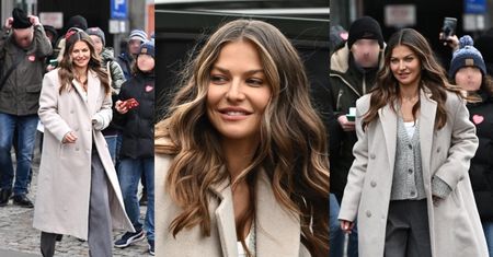 Anna Lewandowska rozdaje autografy przed studiem śniadaniówki. Szykowna? (ZDJĘCIA)