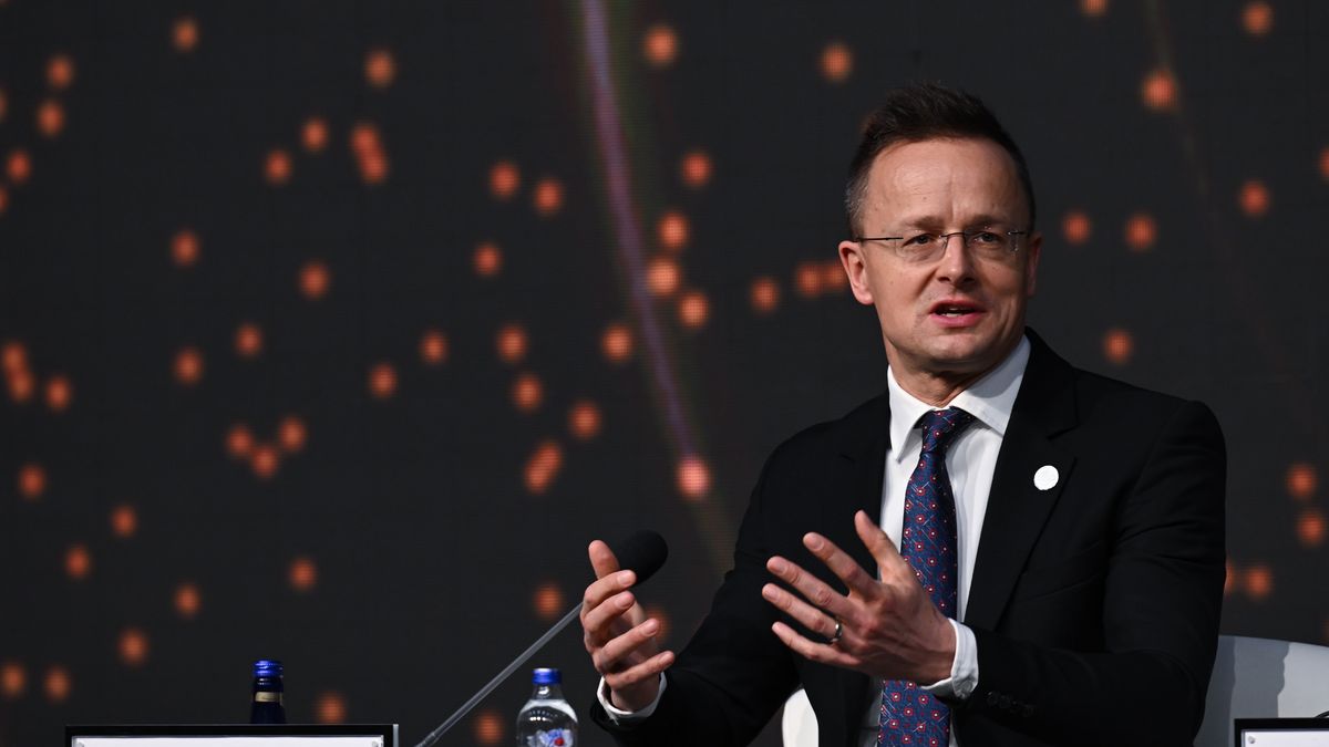 ANTALYA, TURKIYE - MARCH 02: Hungarian Foreign Affairs and Trade Minister Peter Szijjarto participates as a panelist on the topic, 'Shifting Paradigms in Energy Security' within the Antalya Diplomacy Forum (ADF) at NEST Congress and Exhibition Center in Antalya, Turkiye on March 02, 2024. (Photo by Mehmet Emin Menguarslan/Anadolu via Getty Images)