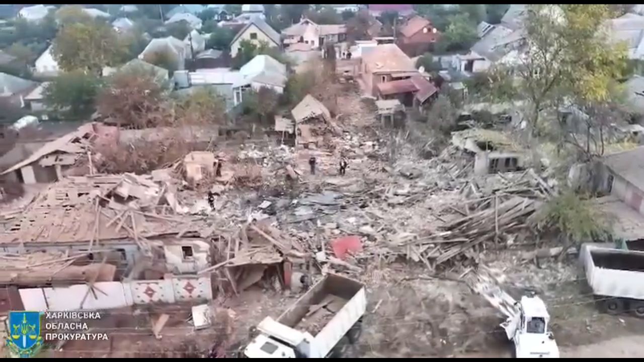 Mysterious Russian Grom-E1 weapon devastates Kharkiv homes