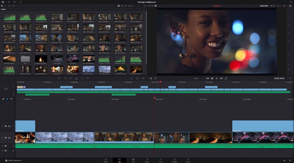 DaVinci Resolve 16, Cut Page