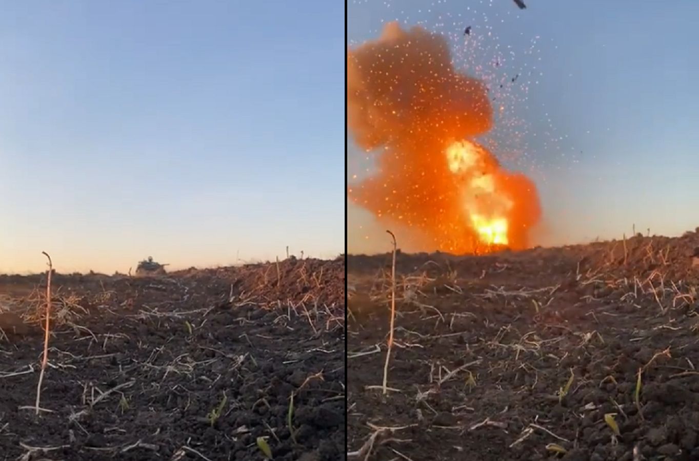Mocne nagranie z Ukrainy. Tyle zostało z rosyjskiego czołgu