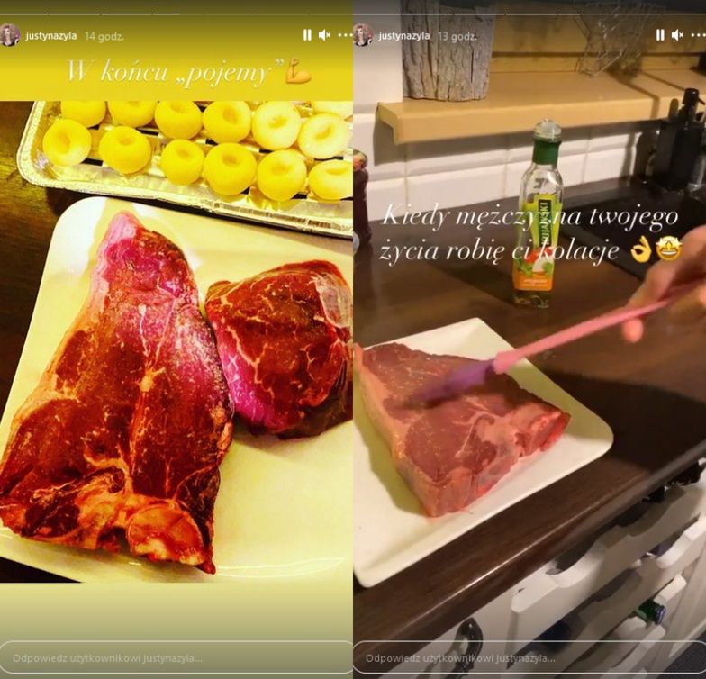 Justyna Żyła relacjonuje gotowanie z ukochanym