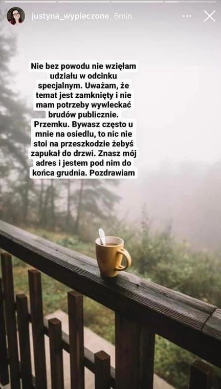 Justyna komentuje rozstanie z mężem