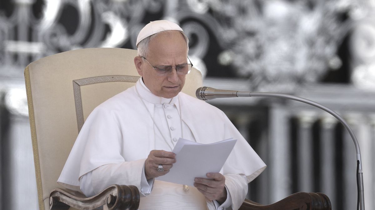 Pope Leo XIV holds his weekly general audience in St Peter's Square. Vatican (Vatican City), May 28th, 2025 (Photo by Rocco Spaziani/Archivio Spaziani/Mondadori Portfolio via Getty Images)