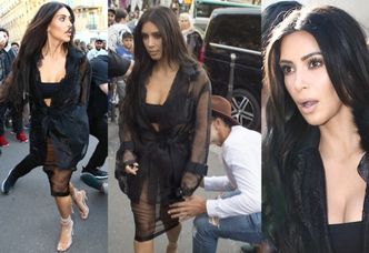 Rzucił się na Kim Kardashian w Paryżu i... pocałował ją w pupę! (ZDJĘCIA)