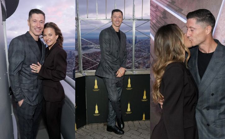 Robert i Anna Lewandowscy na Empire State Building
