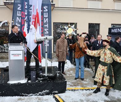 Takiego spotkania Mentzen się nie spodziewał. "Śmierć" z kosą na scenie