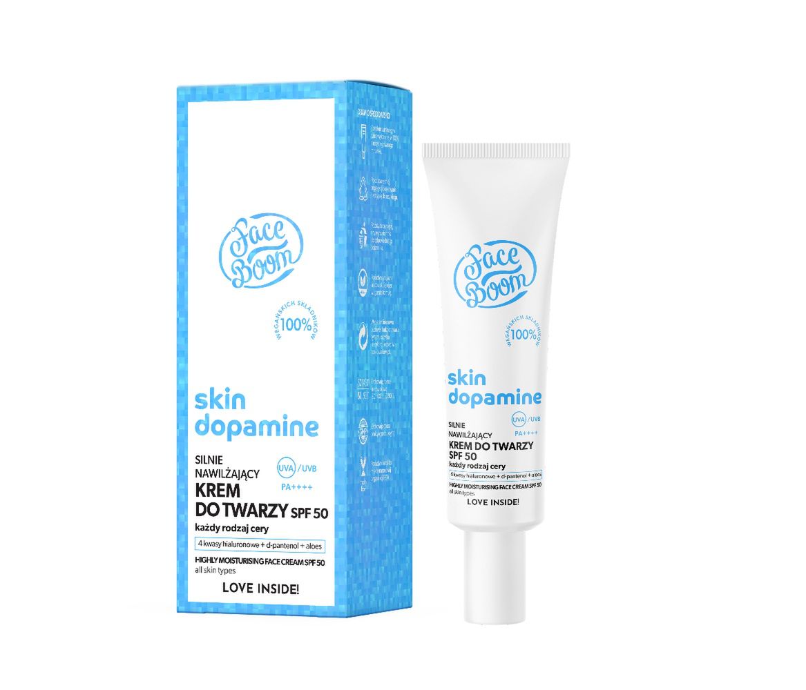Fot. Silnie nawilżający krem do twarzy SPF 50/PA++++ FaceBoom SKIN DOPAMINE, cena: ok. 45 zł