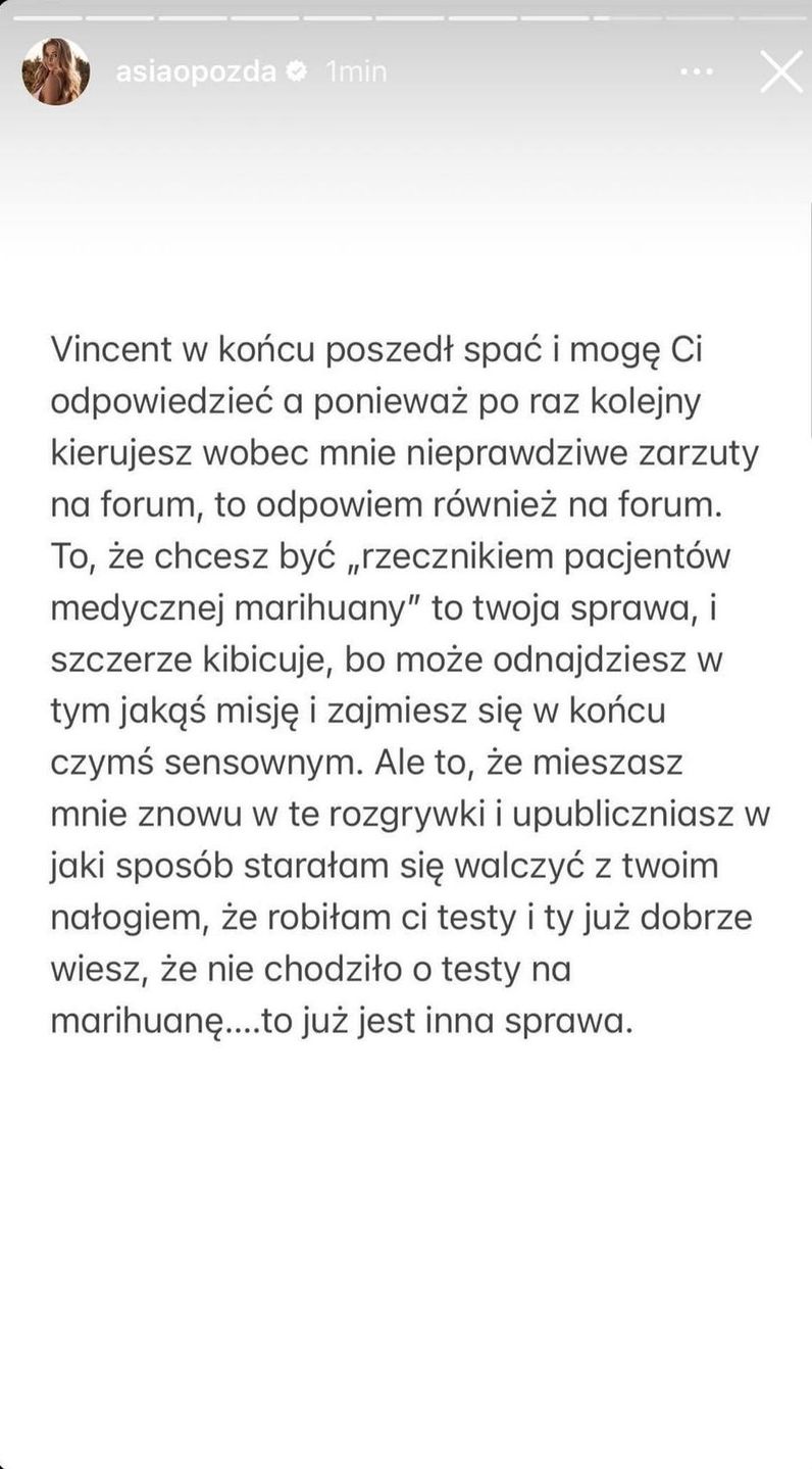Joanna Opozda w nocnych wiadomościach do Antka