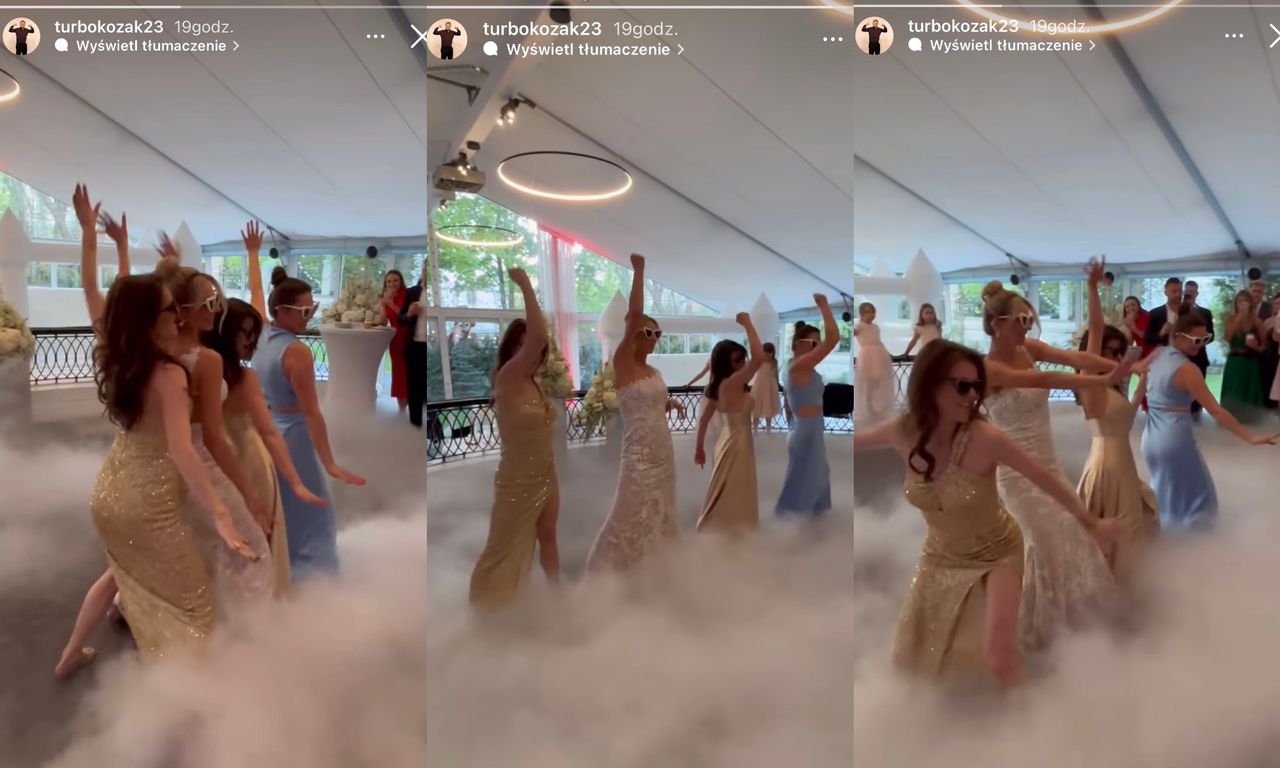 Marta Domachowska zatańczyła z koleżankami na weselu