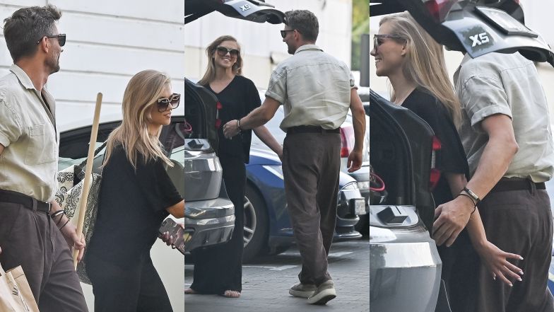 Kaczorowska i Rogacewicz wychodzą z sali tanecznej