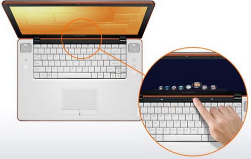 Laptop Lenovo  z dotykową belką do nawigacji pulpitu