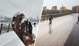 Zasypało kładkę w Warszawie. "Posadzka jest już śnieżnobiała"