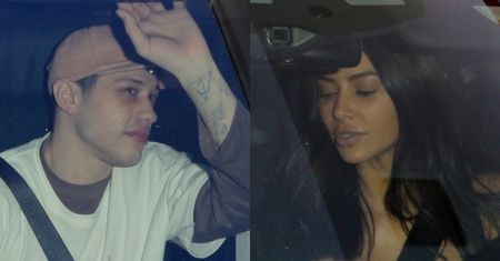 "Naturalna" Kim Kardashian i Pete Davidson ukrywają się przed paparazzi podczas wypadu po fast foody (ZDJĘCIA)
