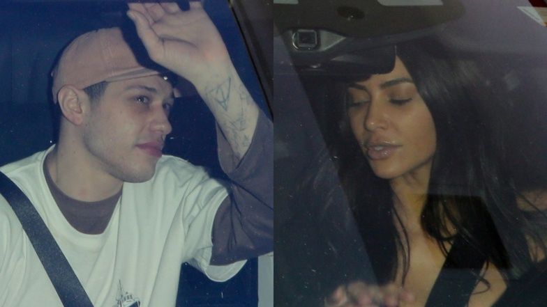 "Naturalna" Kim Kardashian i Pete Davidson ukrywają się przed paparazzi podczas wypadu po fast foody (ZDJĘCIA)