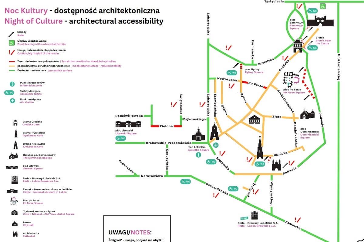 Mapa dostępności podczas Noc Kultury 2025