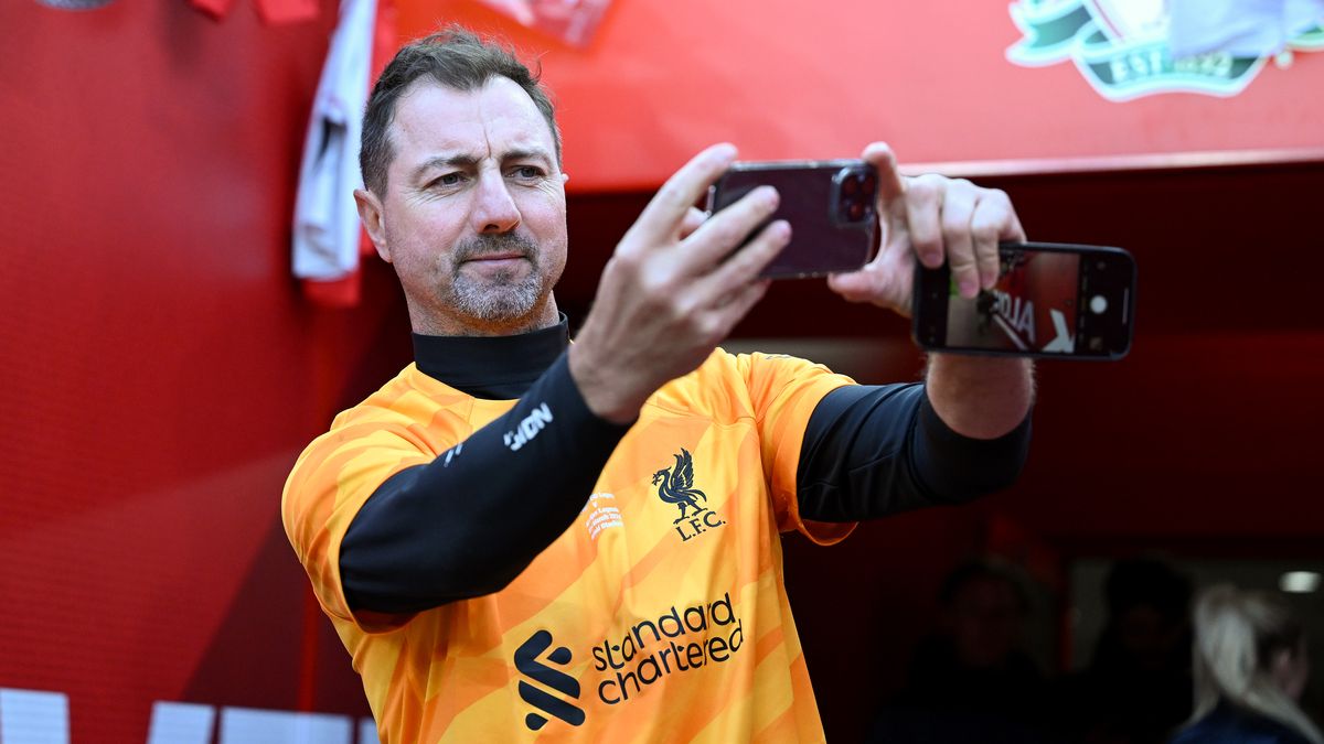 LIVERPOOL, ENGLAND - MARCH 23: (THE SUN OUT, THE SUN ON SUNDAY OUT) Jerzy Dudek of Liverpool during the LFC Foundation charity match between Liverpool FC Legends and AFC Ajax Legends at Anfield on March 23, 2024 in Liverpool, England. (Photo by Liverpool FC/Liverpool FC via Getty Images)