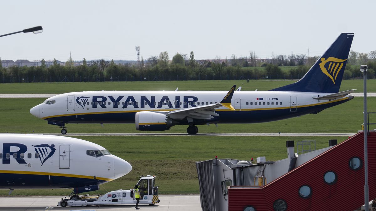 Passenger aircraft, operated by Ryanair Holdings Plc, at Vaclav Havel Airport in Prague, Czech Republic, on Saturday, April 25, 2026. Airlines around the world are raising prices for bags and seats, dialing back profit forecasts and openly discussing ways to link up with rivals as the chokehold from war-related fuel costs tightens. Photographer: Milan Jaros/Bloomberg via Getty Images