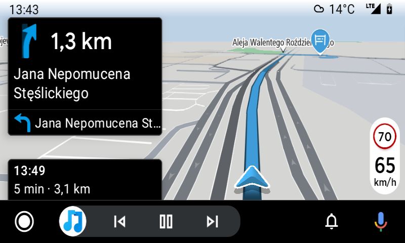 TomTom AmiGO w Androidzie Auto