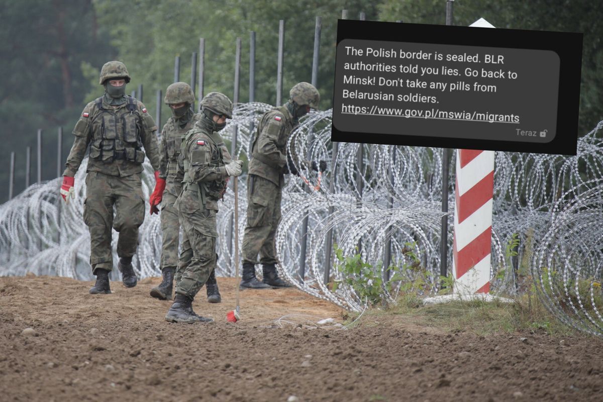 SMS-y do migrantów na granicy z Białorusią. Media: Dostali je także Polacy 