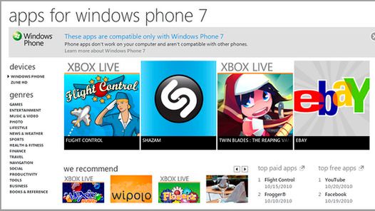 Statystyki dotyczące aplikacji dla Windows Phone 7 1