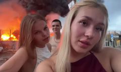 Pozowali na tle płonącego magazynu w Soczi. Rosjanie zatrzymani