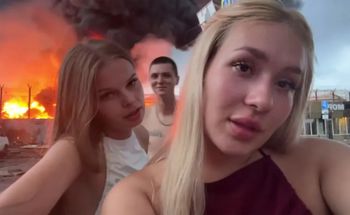 Pozowali na tle płonącego magazynu w Soczi. Rosjanie zatrzymani