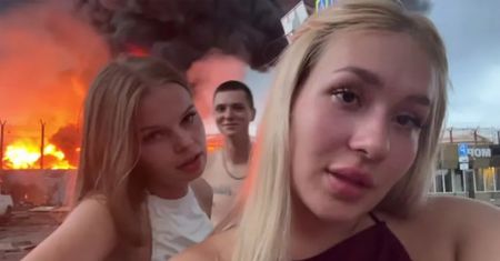 Pozowali na tle płonącego magazynu w Soczi. Rosjanie zatrzymani