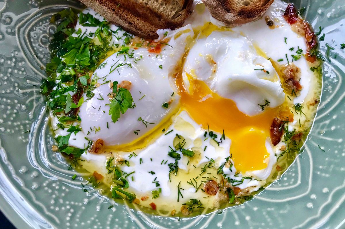 Turkish style eggs. Don't they look appetizing?