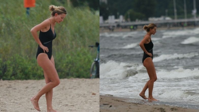 Joanna Moro płacze na plaży