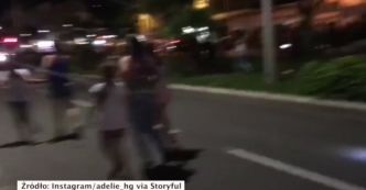 Tłumy ludzi uciekają w panice z Promenady Anglików