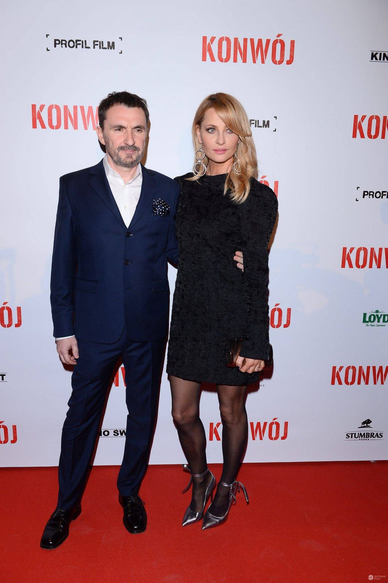 Aneta Kręglicka z mężem na premierze filmu "Konwój"