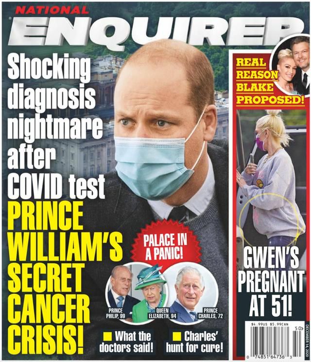 National Enquirer twierdzi, że książę William ma raka