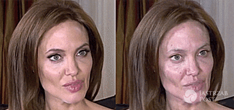 Angelina Jolie bez makijażu - aplikacja MakeApp