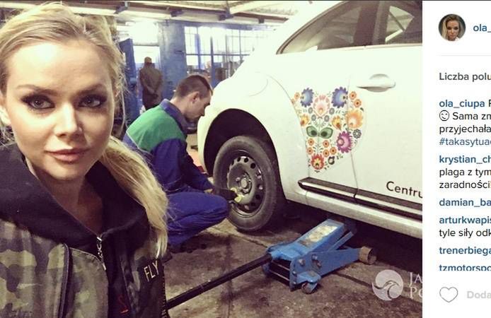 Ola Ciupa samodzielnie zmieniła oponę
