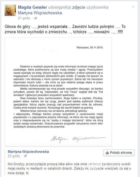 Magda Gessler wspiera Martynę Wojciechowską